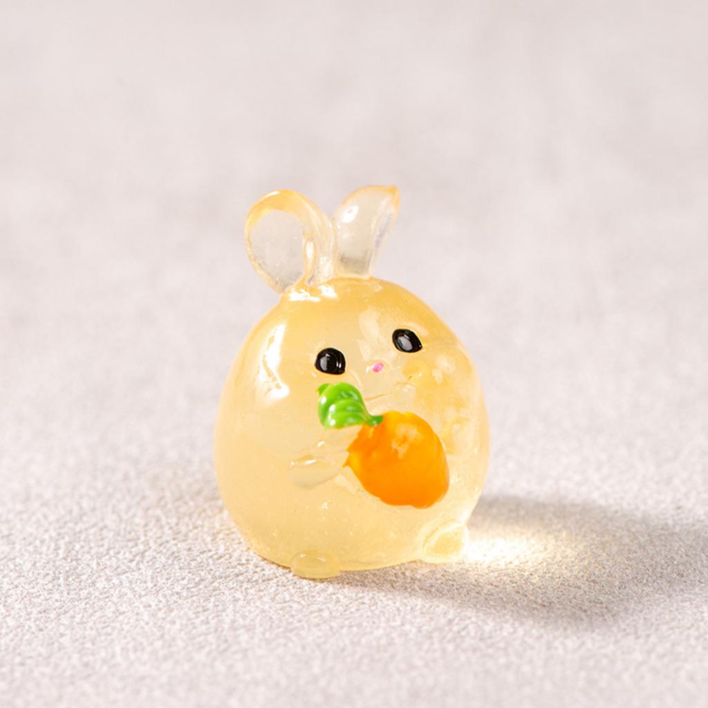 Glow-in-the-Dark Resin Figurine Micro-Scenery Decorative Ornament Cartoon- Adorable Viral Glowing Desktop Craft Item