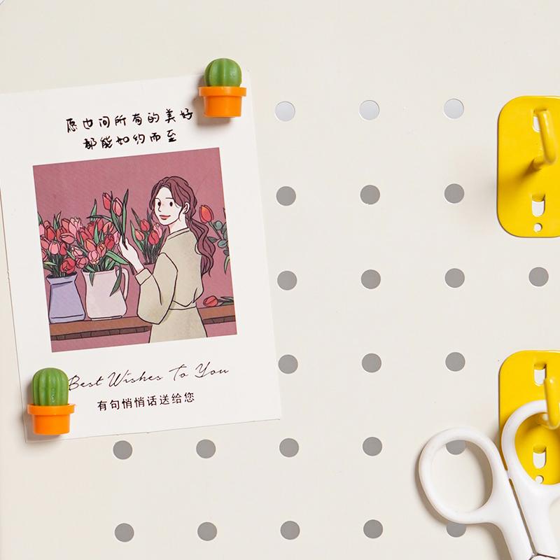 6Pcs/Set 3D Cute Succulent Plant Magnet Message Sticker for Kitchen Refrigerator Magnet Button Cactus Decoration Accessories