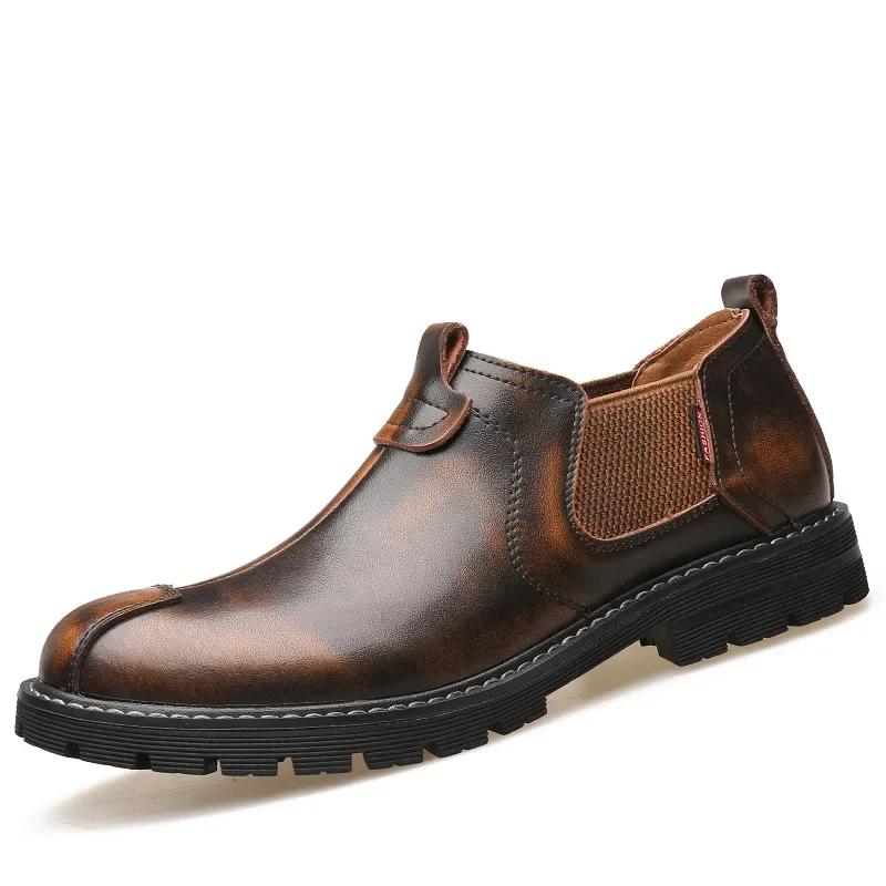 Autumn Early Winter Oxfords Mens Casual Shoes British Style Flat Fashion Brand Male Footwear Non-slip Black Brown D218