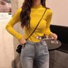 Fashion Solid Half High Neck Knitted Sweater Women Slim Fit Casual Elegant Pullover Sweaters Autumn and Winter Long Sleeve Knitwear Sweater Tops 24841