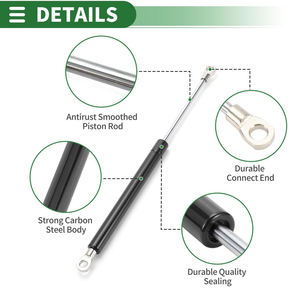 Motoforti Universal Lift Support Strut Gas Springs 12"/305mm 55Ib/245N/25kg Metal Black, 2 Pieces