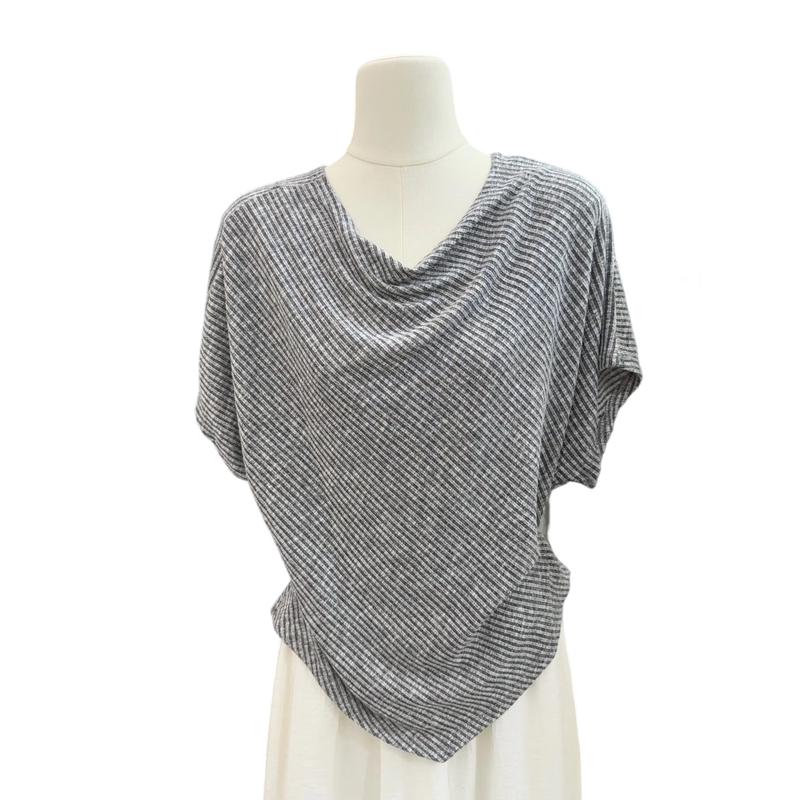 La Chapelle Women s Striped Cowl Neck Slim-Fit T-Shirt One Size