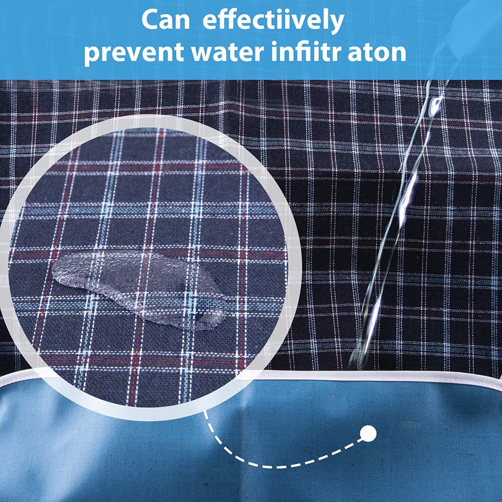 HASTHIP® Adult Bibs for Elderly Eating, Large Adult Bibs Waterproof Dining Bib for Adults Washable Elderly Eating Protector Blue