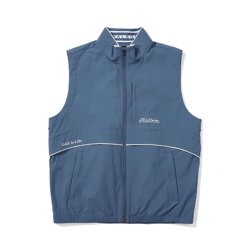 Malbon Golf Colorline Point High-Neck Vest Blue (Man)