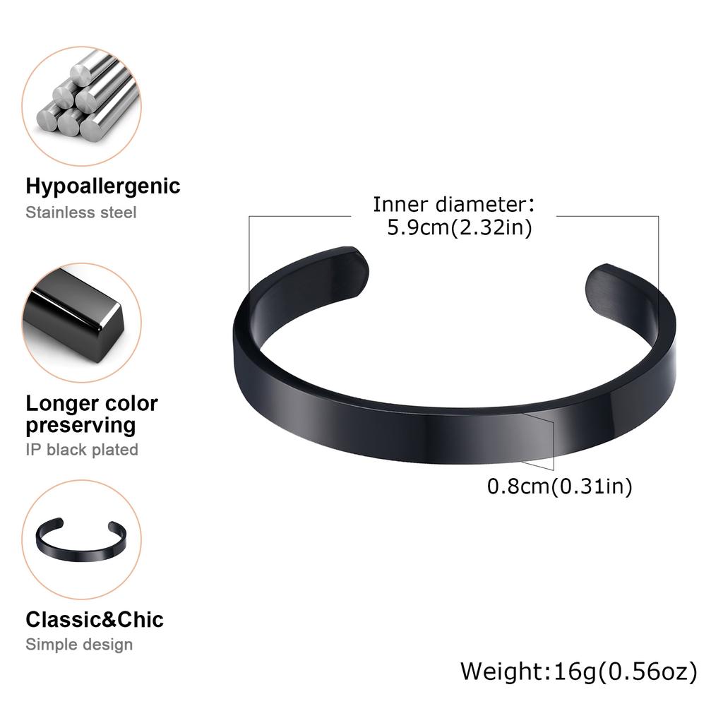 Classic Openning Bangles Bracelet for Women Men,Stainless Steel Cuff Bracelet,High Polished Bangles Gift