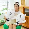 Joke Bear Shaped Soft Teddy Cushion With Short Plush Material For Home Decor