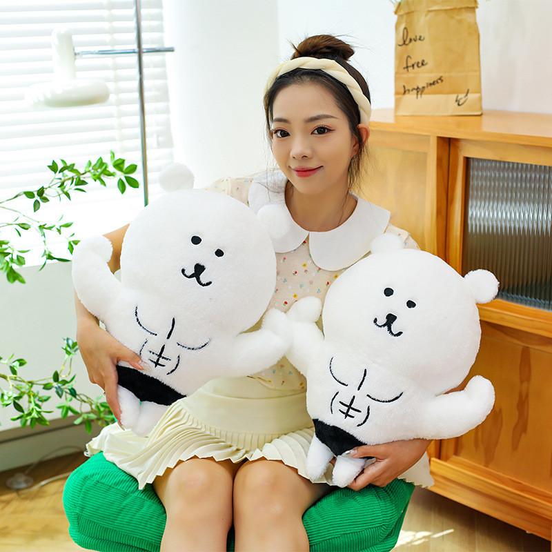 Joke Bear Shaped Soft Teddy Cushion With Short Plush Material For Home Decor