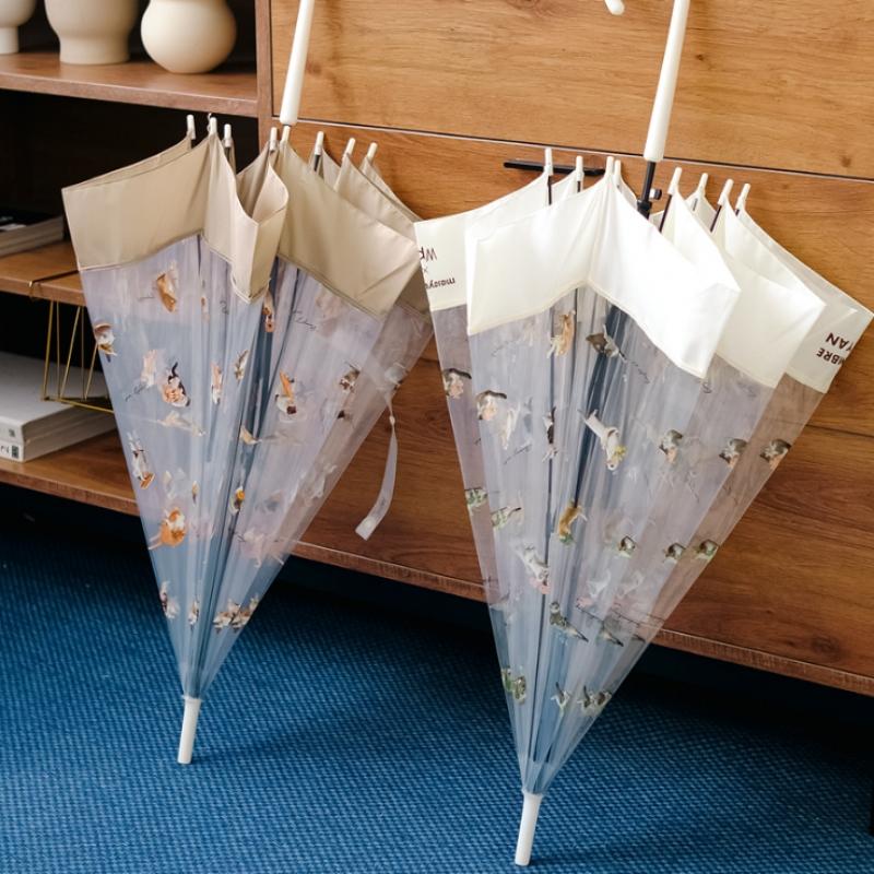 WPC Cat Durable Transparent Umbrella Pt Om05 001