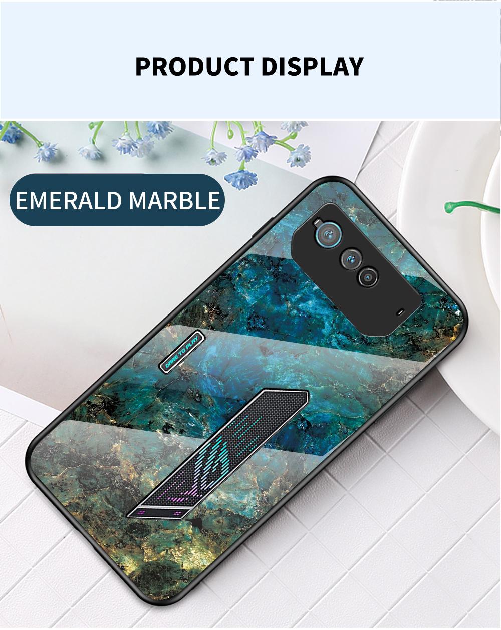 

Чехол для Asus Zenfone Max Pro M1 ZB601KL ZB602 ZB631 ROG Phone II ZS660KL 3 5 6 7 Pro, чехол из мраморного закаленного стекла, задняя крышка For Asus ROG Phone 6