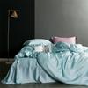 Sondeson Nature 100% Silk Dark Blue Bedding Set Healthy Skin Beauty Queen King Duvet Cover Set Flat Sheet Pillowcase Bed Linen
