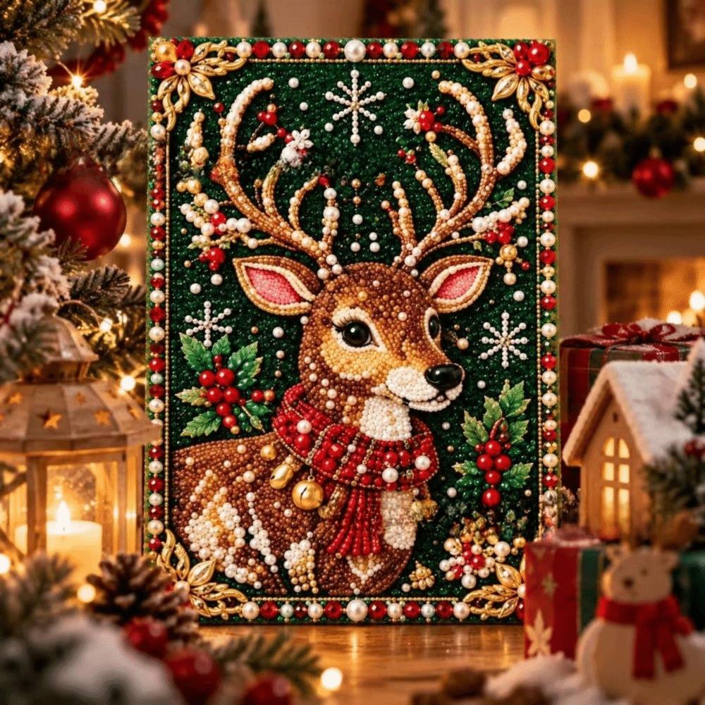2D Flat DIY Pearl Painting Kit Acrylic Santa Claus Beads Ornaments Christmas Decoration