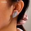 ZAKOL Simple Leaf Shape Micro-set CZ Zircon Stud Earrings Exquisite Fashion Charm Jewelry Gift For Women Girls