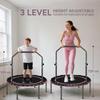 40" Foldable Fitness Trampoline Rebounder with Handle, Pink