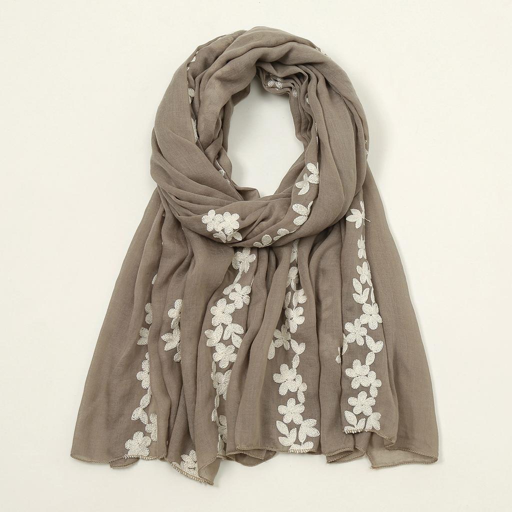 180*80cm Boho Cotton Scarf for Women Lightweight Floral Fashion Flower Scarves Cotton Feeling Shawl Wrap