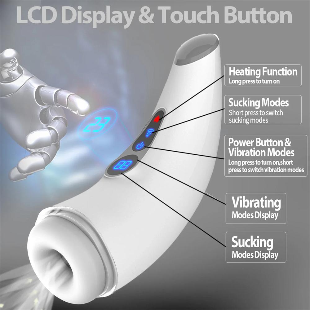 Sucking Male Masturbation Cup  Sex Toy For Men Intelligent Heating Vaginal Penetration Pocket Pussy Penis Trainer Adult Supplies