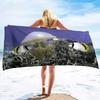 Sea World Beach Towel for Kids, Girl, Boys, Men, Women, Turtle Bath Print Pool Super Soft Plush