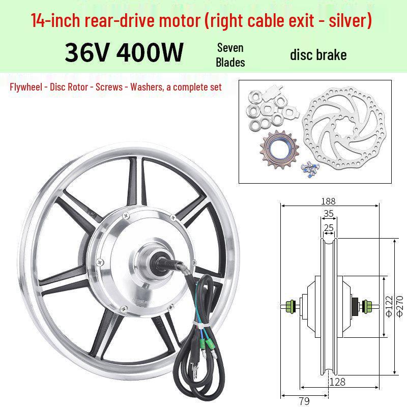 14-Zoll faltbares Elektrofahrrad mit 36V/48V 350W/400W Motor, Scheibenbremsen und Vorder-/Hinterradnabenmotor
