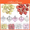 Heart Christmas Star 12pcs Shape Ball Xmas Tree Plastic Hanging Ball Pendant Ornament Home Festival Party New Year Decor