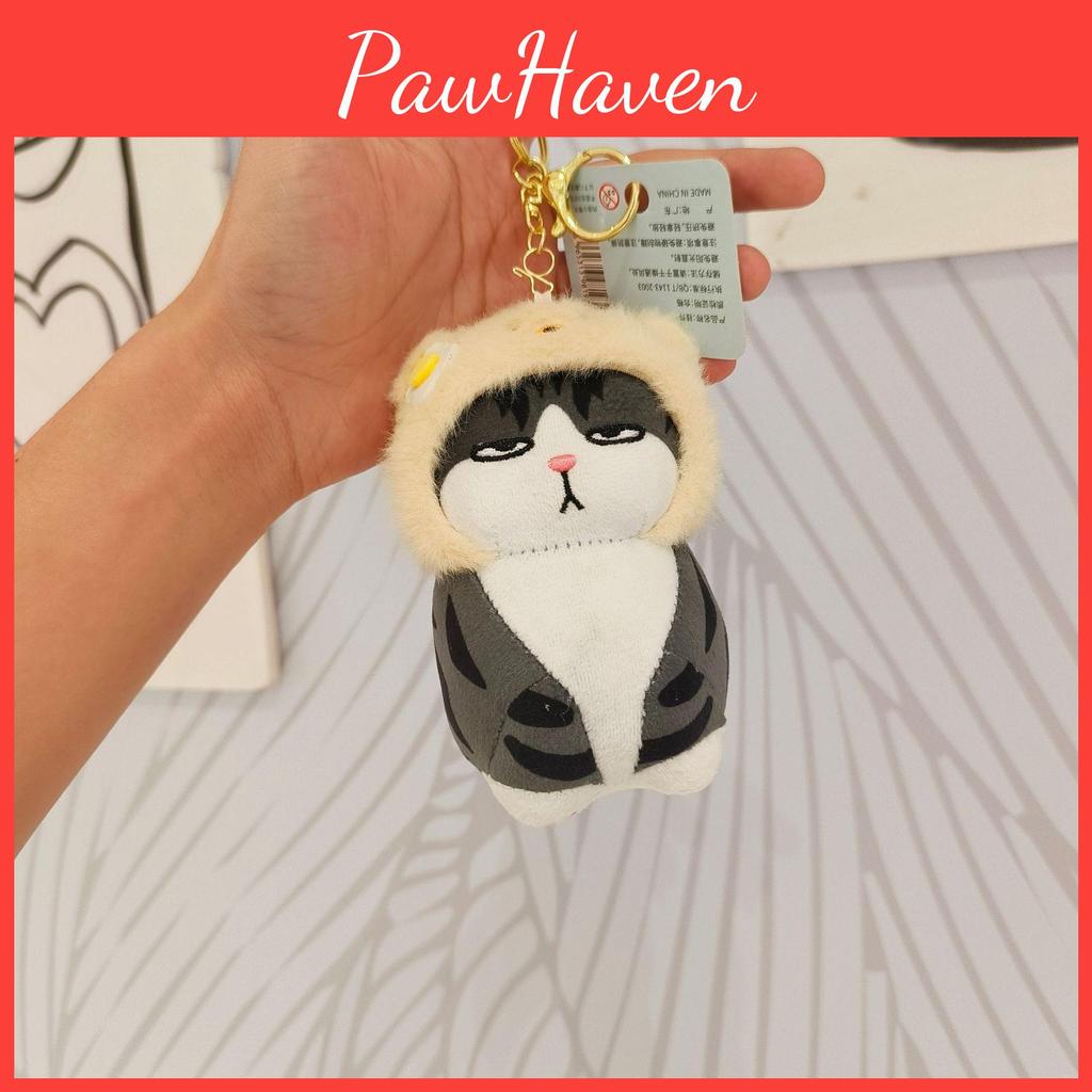 Plush Cute Cartoon Cat Keychain Soft And Fluffy Keyring For Accessories Bag