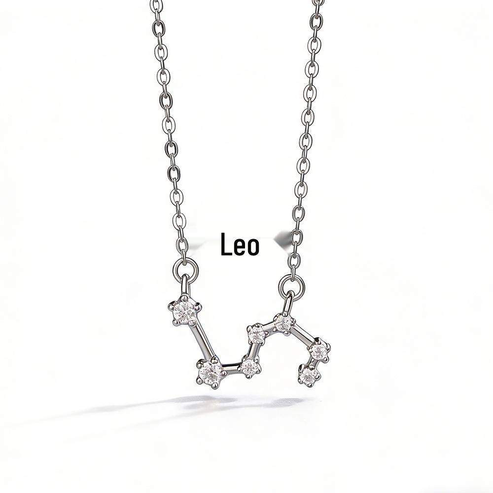 S925 Sterling Silver Zodiac Necklace for Women - High-End, Versatile Clavicle Chain Jewelry