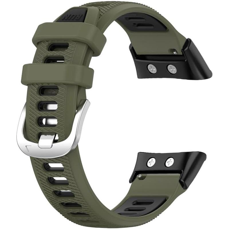 Silicone Strap for Garmin Swim 2 Watch Band for Garmin Forerunner 45 45s Replace Band Bracelet Two Tone Belt, Metal Connectors
