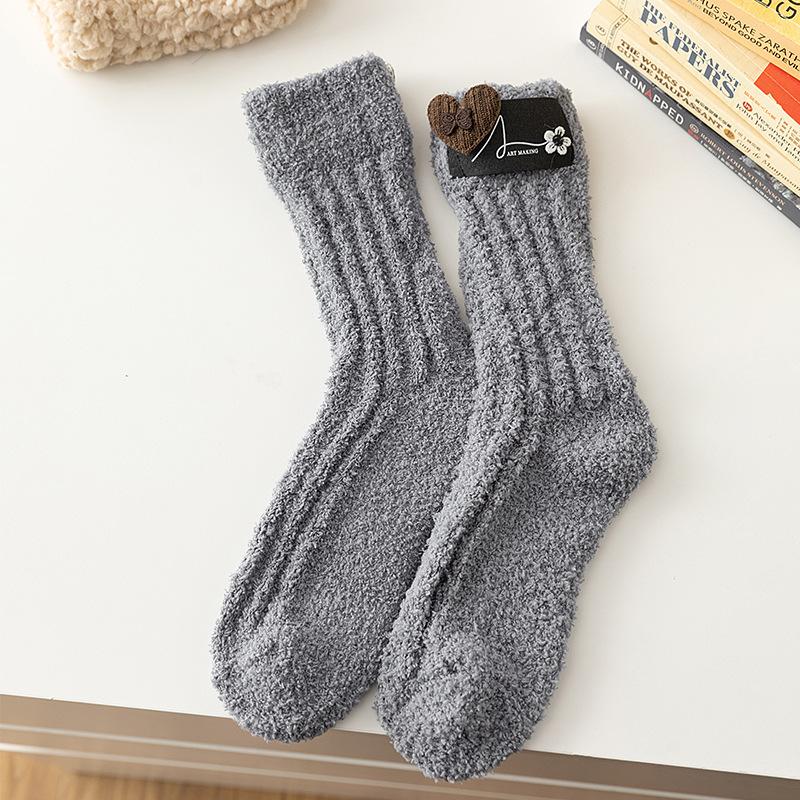 Socks for Women Winter Coral-wool Thick Coral-wool Warm Mid-tube Socks for Foot Warmers