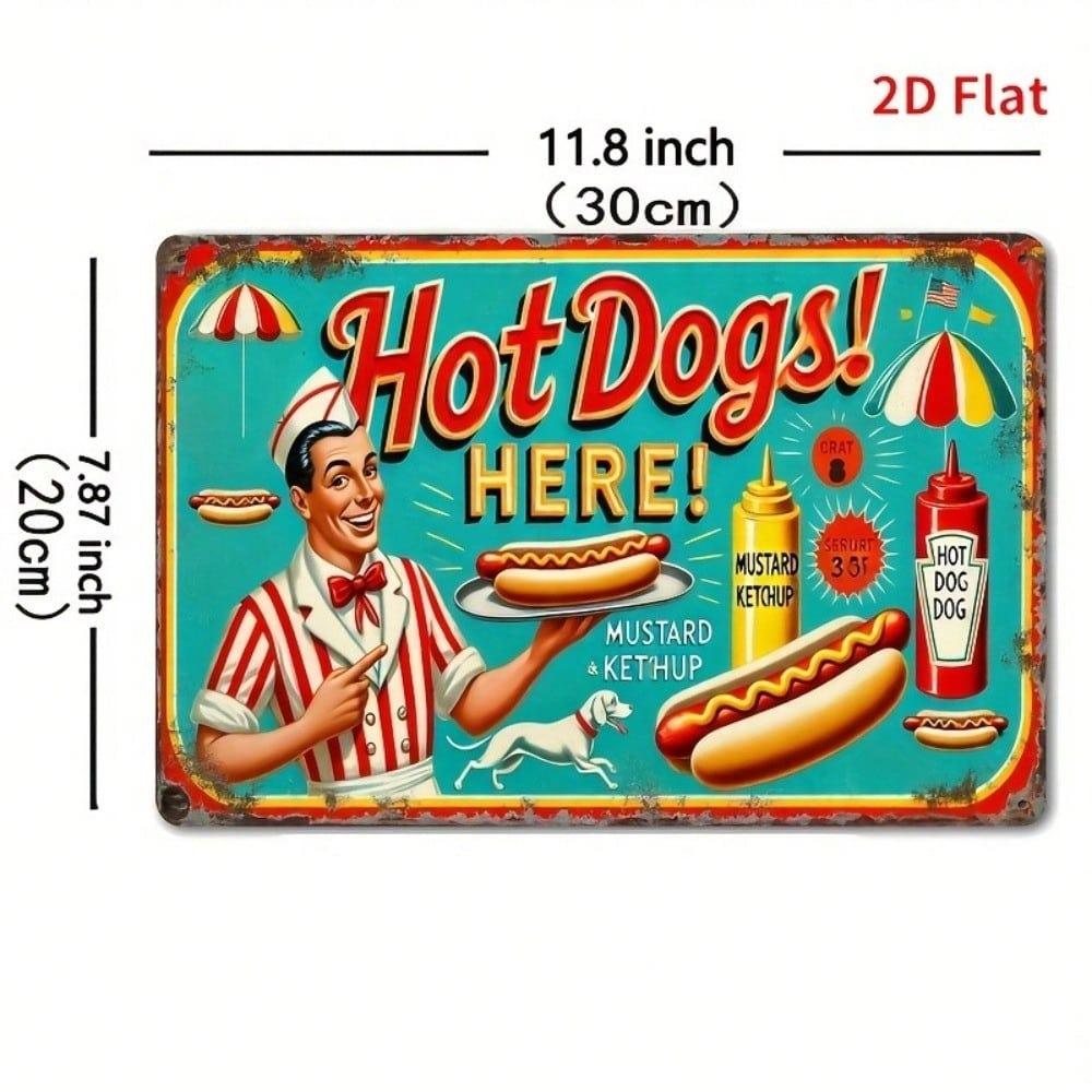 Vintage Metall Hot Dog Wandkunst Retro Diner Schild Rustikale Eisen Dekoration
