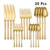 20/30pcs Dinnerware Set Stainless Steel Tableware Hammer Pattern Handle Knife Fork Coffee Spoon Flatware Dishwasher Safe Cutlery