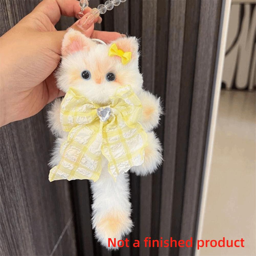 Kawaii Twisty Stick Little Cat Pendant Plush Kitten Pendant Material Package  Girls Children Toys