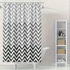 Black and White Wave Line Bathroom Curtain Minimalist Design Bathroom Dry and Wet Separation PEVA Waterproof Material