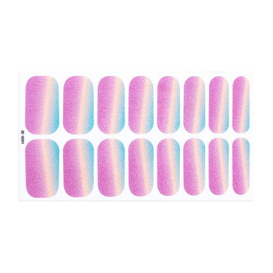 Glitter Nail Polish Strips with File Easy Apply Remove Self Adhesive Women Full Nail Sticker Home Manicure DIY Nail Art Decoration Wrap