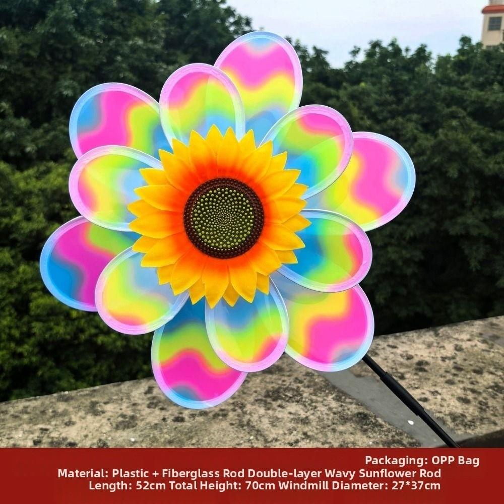 PVC Sunflower Windmill Multistyles Stake Standing Lawn Flower Pinwheel  Outdoor Party Picnic Decor
