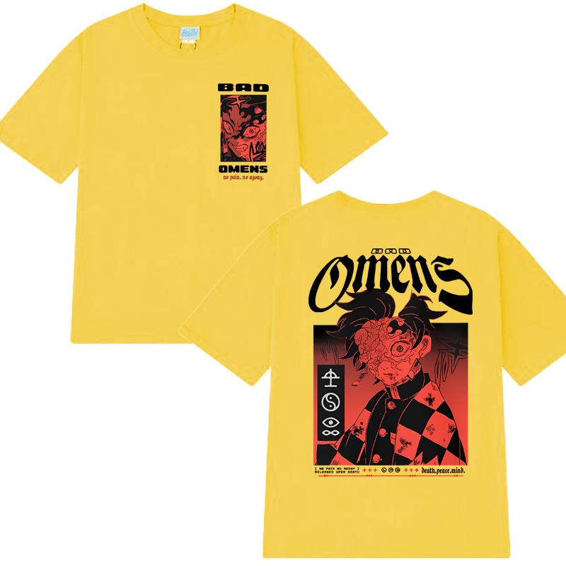 Gothic Bad Omens Démon oboustranný potisk tričko Pánské Dámské vintage Hip Hop streetwear Unisex 100% bavlna trička s krátkým rukávem
