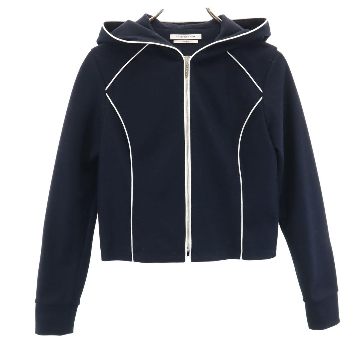 

FOXEY NEW YORK made in Japan Long sleeve Zip hoodie 40 Navy Women Used