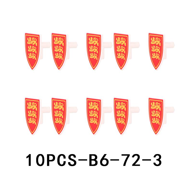 Mittelalterliche Militärburg Ritter Rüstung Bausteine Schulterpanzer Rüstungszubehör Roter Löwe Schwarzer Adler Waffensteine Spielzeug