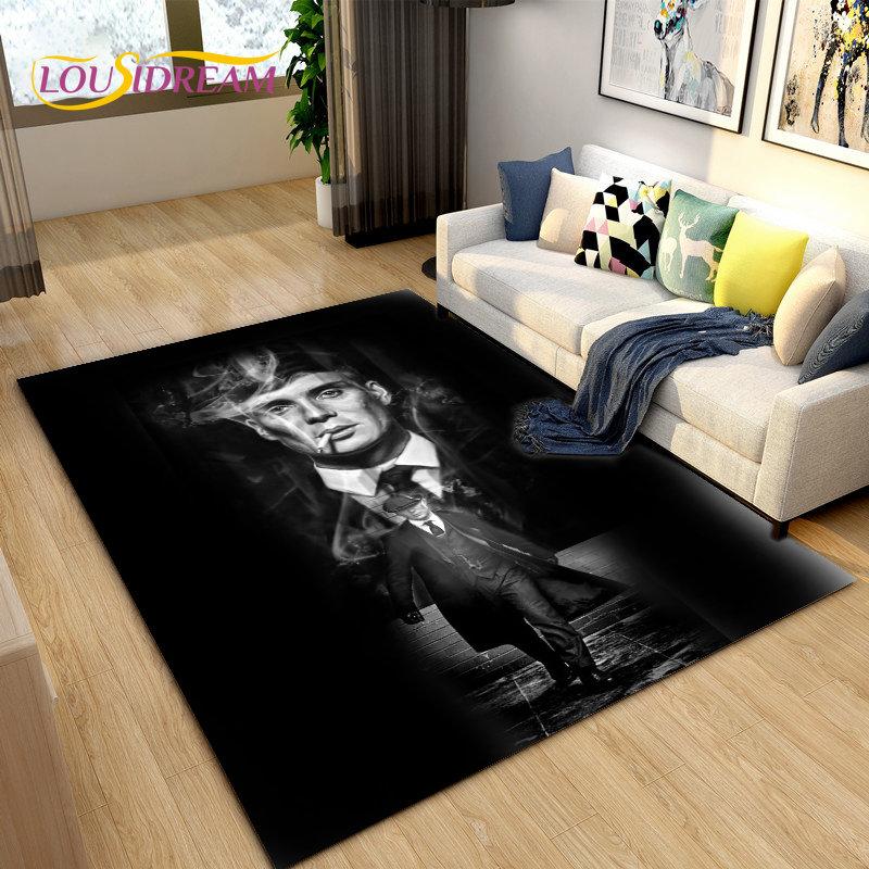 Tappeto Area Grande Peaky Blinders Tommy Shelby, Tappeto per Soggiorno Camera da Letto Divano Zerbino Decorazione, Tappetino Antiscivolo per Cucina