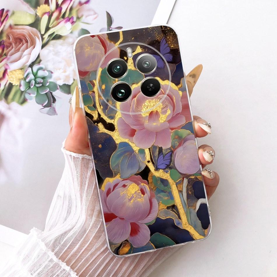 For Realme 12+ 12X 12 5G Cute Flower Butterfly Cat Painted Case For Realme12 5G 12 Plus 12X 12Plus Soft Silicone TPU Phone Cases