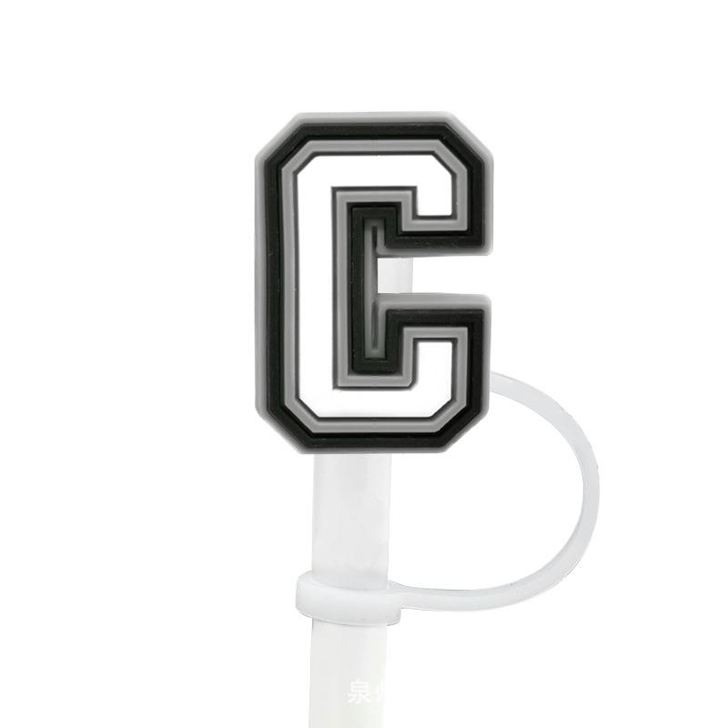 1Pcs Letter Silicone Straw Covers Cap Compatible With Stanley 30&40Oz Cup10Mm Straw Toppers Reusable Dust-Proof Straw Caps
