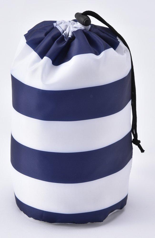 Kawazumi Seisakusho Bike Poncho Border Navy/White KW-625NB