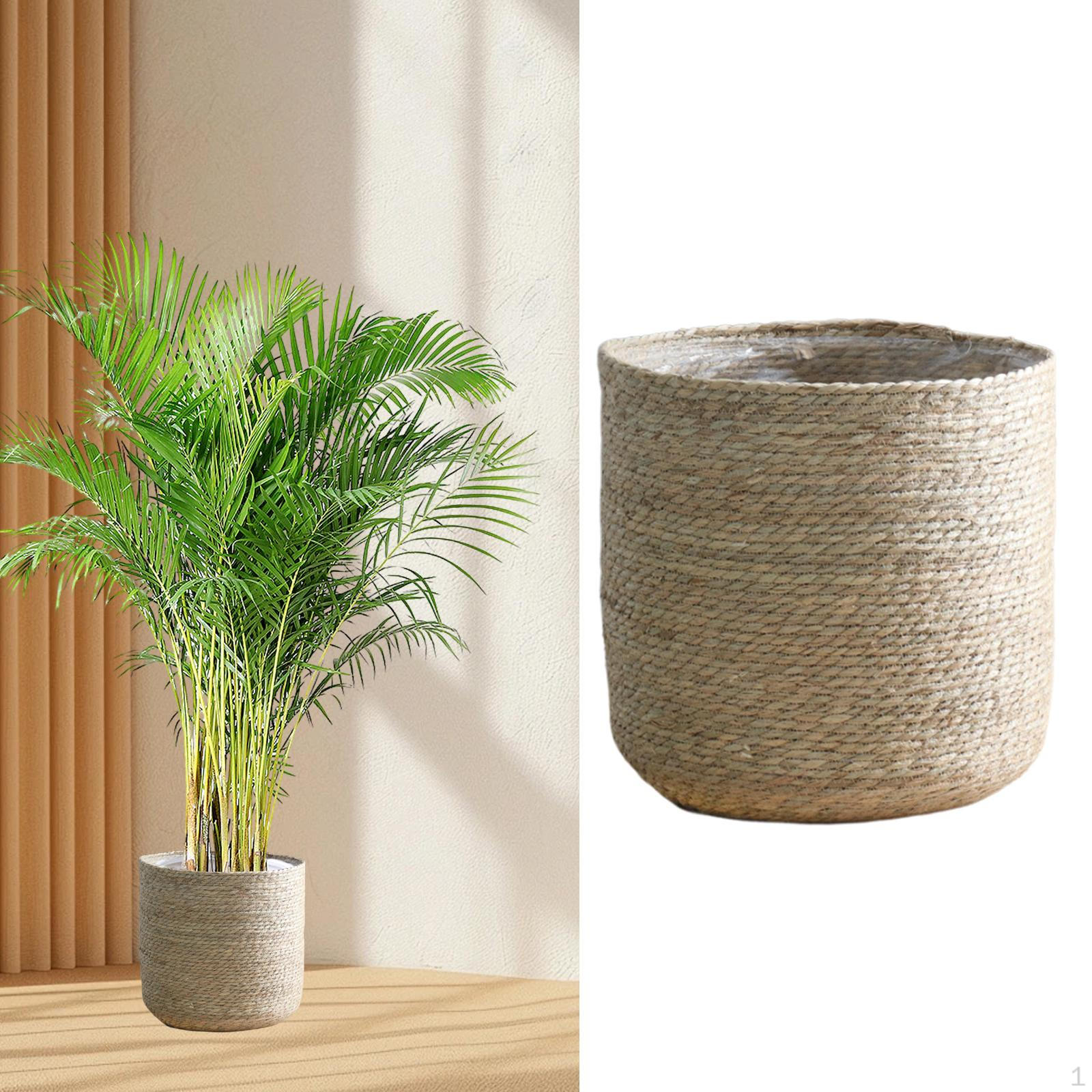 

Плетеная корзина для растений, органайзер для хранения, большая емкость, декоративный контейнер, цветочный горшок для дома 42cmx41cm