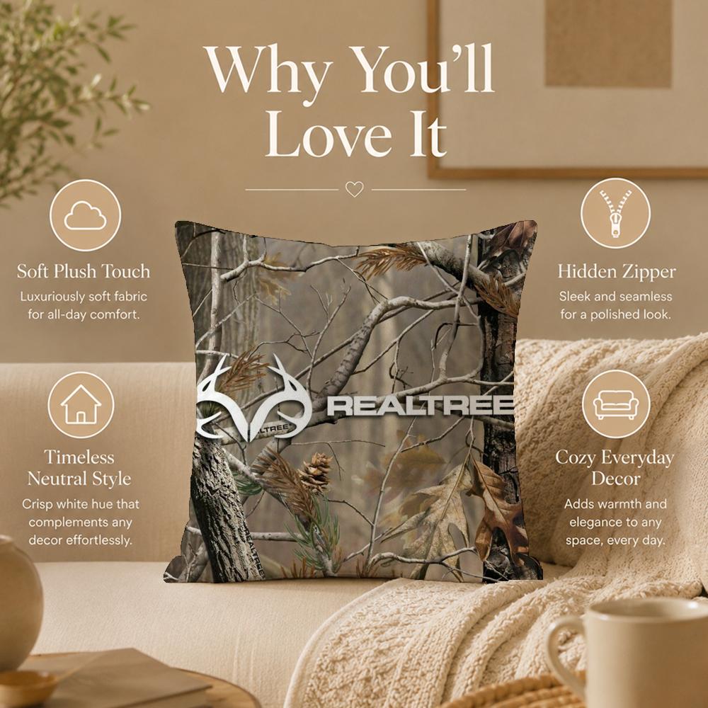 Pattern R-RealtreeS Cushion Cover Double-Sided Printed Pillow Cover Hypoallergenic Dust-Mite Proof