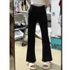 Women's Plus Size High Waist Elastic Black Flare Jeans - Autumn/Winter Slim Fit