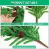 Simulated Pine Branch Faux Greenery Foliage Artificial Pine Sprig with Pine Cones Red Berries for DIY Wreath Home Vases Christmas Winter Parties