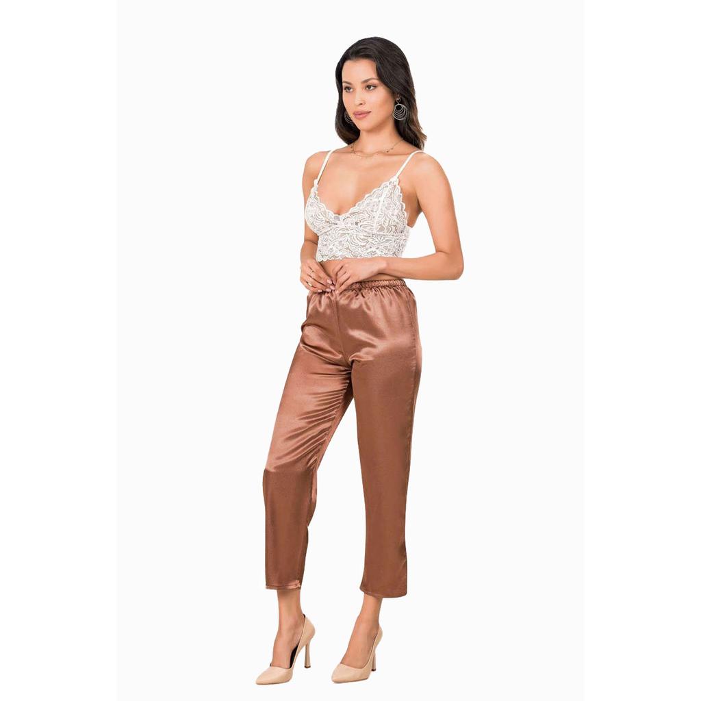 Dame tau stropp Bralette sateng bukser Pysjamas sett topp og bunn nattkjole