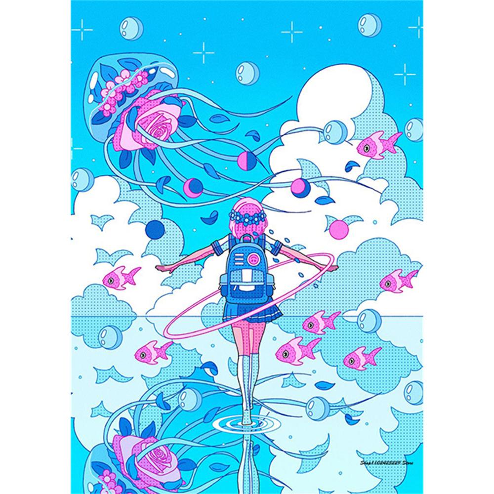 Diamond Painting Kit Modern Cartoon Girl 5D DIY Diamond Embroidery Cross Stitch Handmade Art Gift Crafts Home Decor Gift