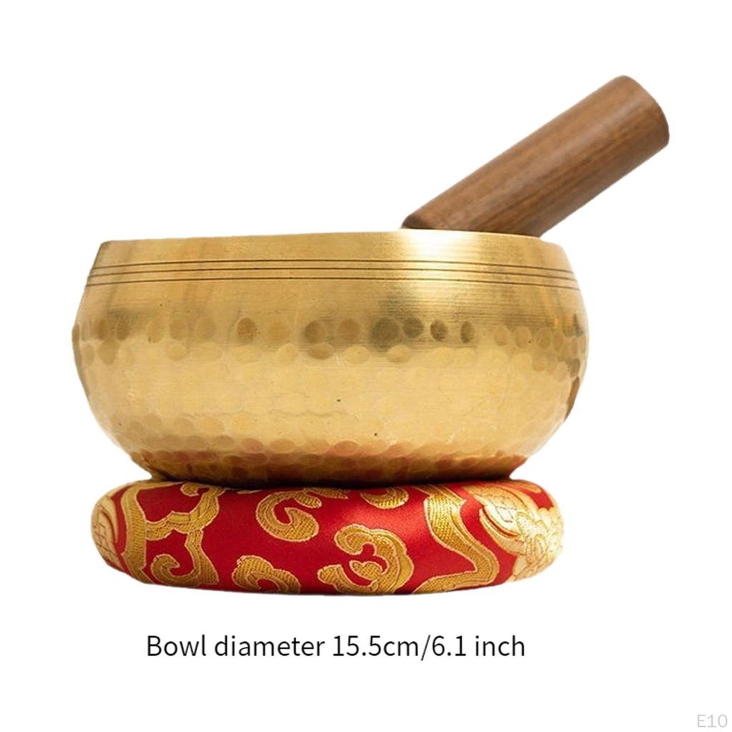 Tibetan Hand Hammered Singing Bowl Set Copper for Meditation Enthusiasts Musical Instrument