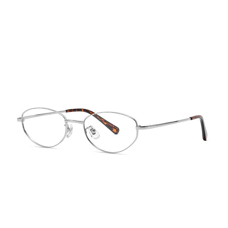 High-Sense Cat-Eye Silver Eyeglass Frames for Myopia 98695