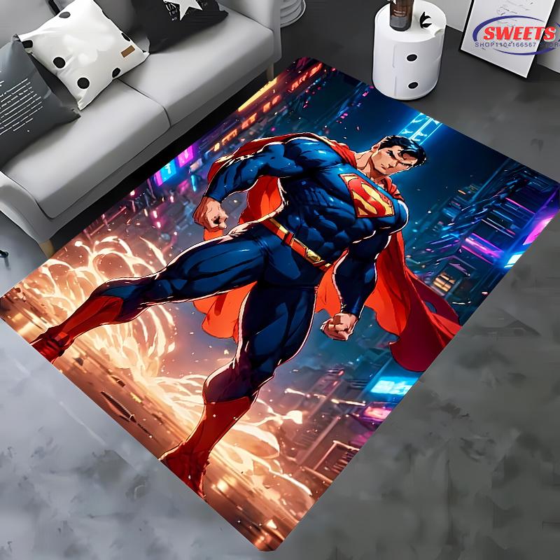 Novo Tapete do Superman! Embeleze o Espaço,Adicione Macio e Confortável,Sala de Estar Quarto Porta de Entrada Área de Escritório Pode Ser Usado Tapete