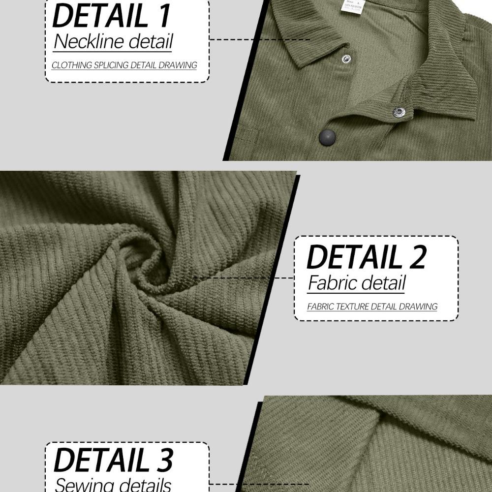 New Spring Autumn Men's Corduroy Shirt Europe Vintage Style Casual Versatile Long Sleeve Workwear Jacket for Men