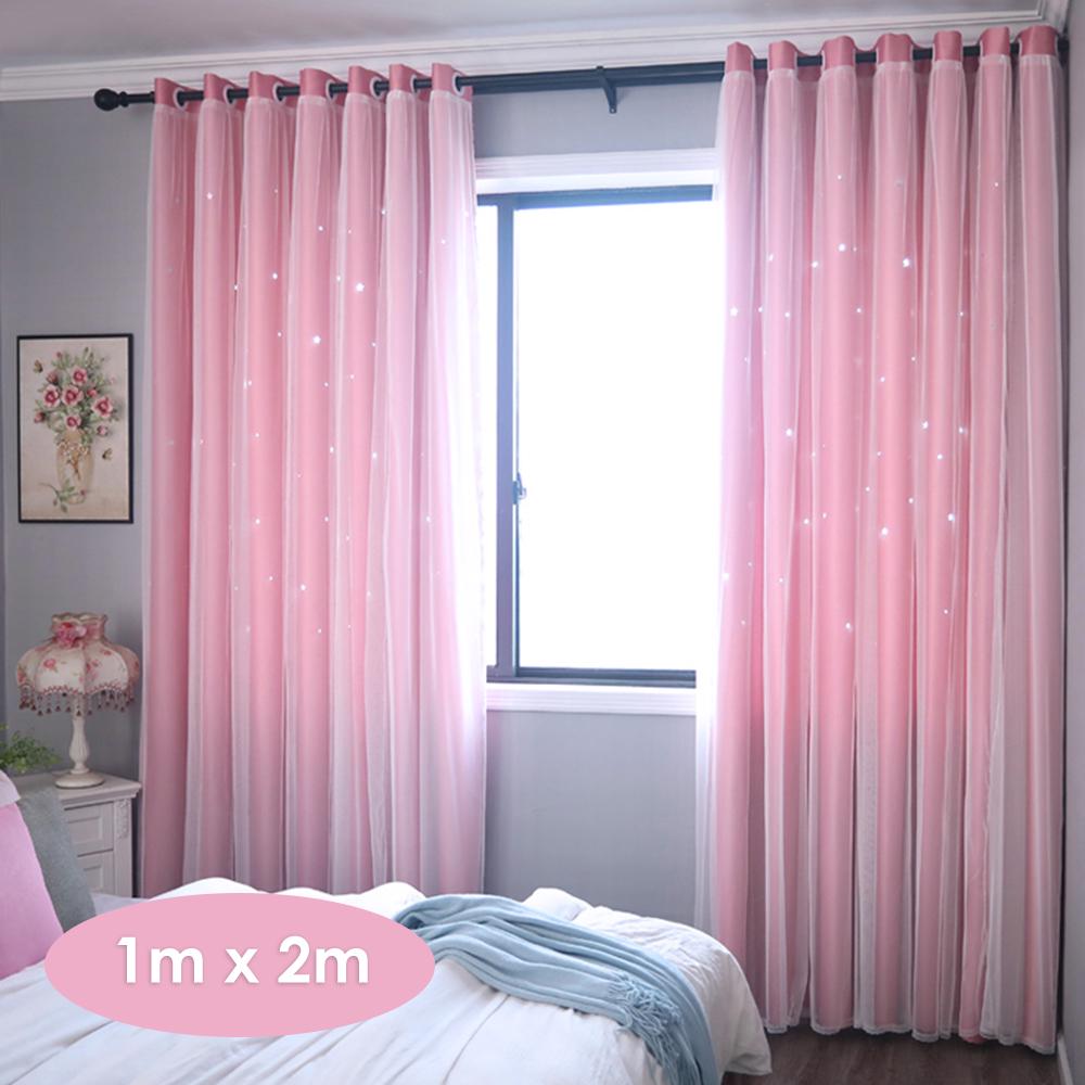 Hollowed Out Star Shading Window Curtain Drapes Purdah for Home Living Room #3YE Hollowed Out Star Shading Window Curtain Drapes Purdah for Home Living Room #3YE